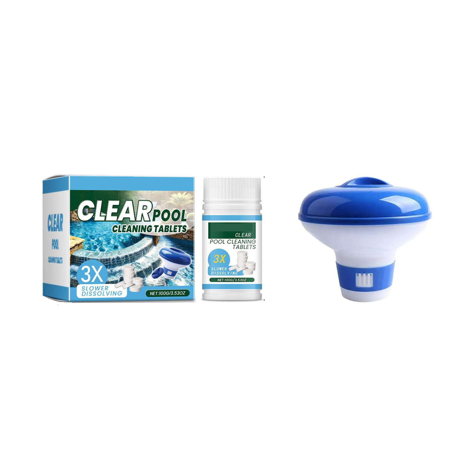 Fast Dissolving Pool Tablets, Floating Dispenser for Swimming and , Pool Cleaning , 10 Pack