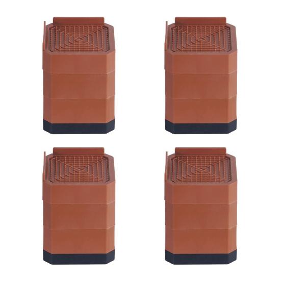 4 Stück Rechteck Möbel Erhöhung Stapelbar Schwerlast Bett Erhöhung Rutschfest Waschmaschine Kühlschrank Schreibtisch Couch Stuhl Sofa Bein Erhöhung