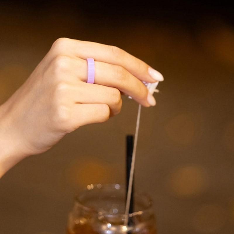 BE/GINS La Ligne Pastel Purple Ceramic Band Ring