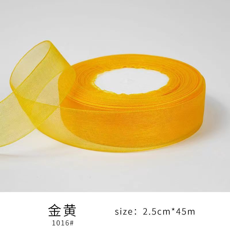 Organza Ribbon Sheer Chiffon Ribbon Bulk for Wrapping Decorating Valentine Wedding Birthday Bouquet Garland(50 Yard Each Roll,Bright Color)