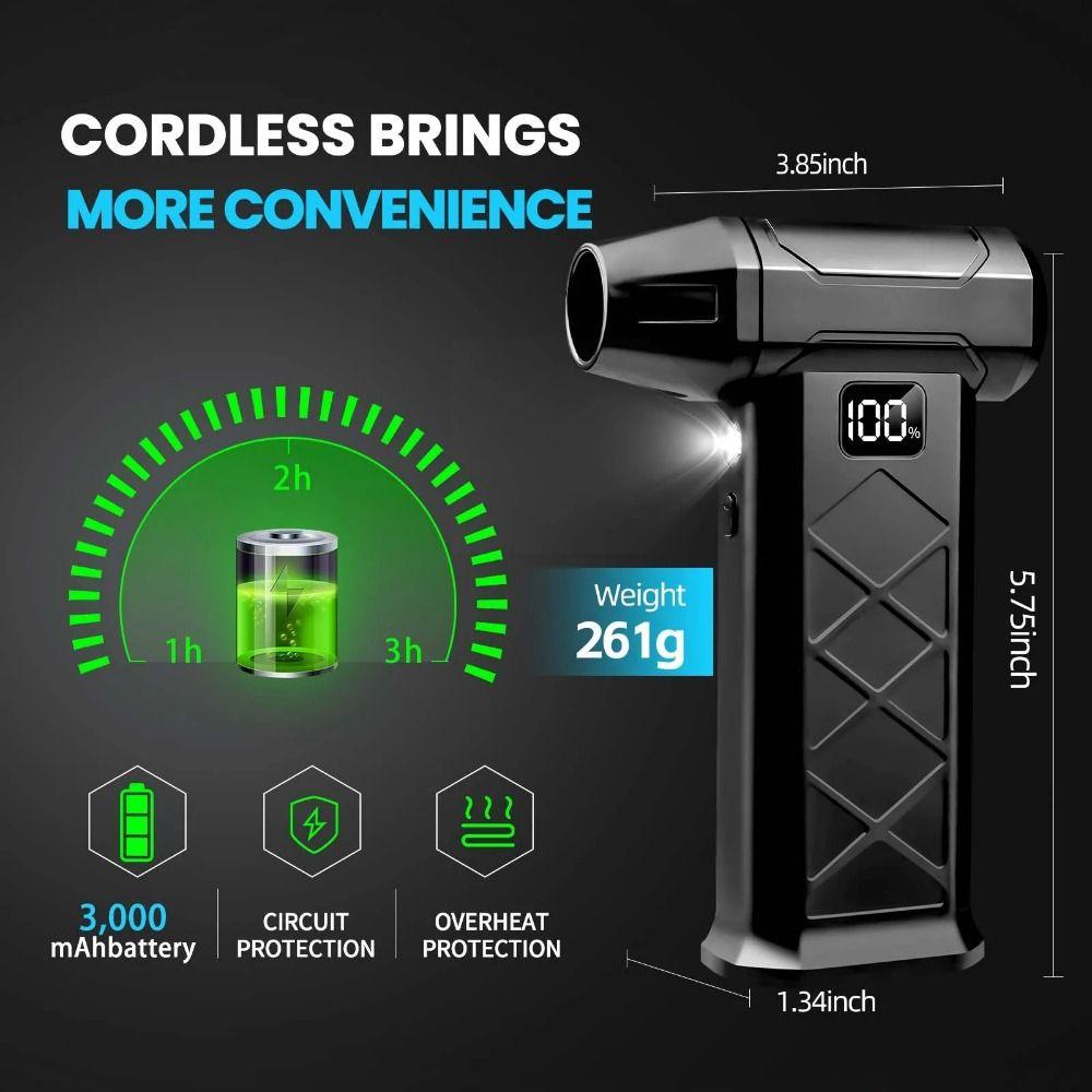 Digital Display Handheld Turbo Violent Fan 110000 RPM Mini Electric Air Blower  Blowing Snow