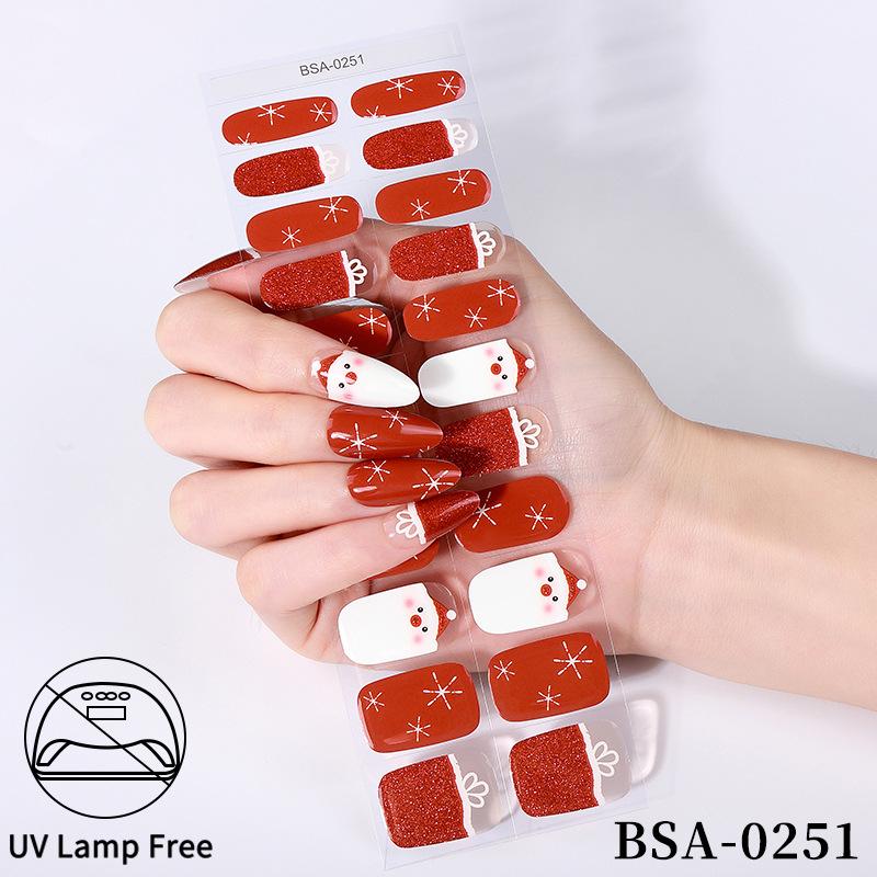 Christmas Waterproof Cartoon Nail Art Stickers: Flashy EU/US Gel Nail Decals