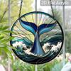 2D Flat Acrylic Ocean Whale Tail Suncatcher, 7.87/11.81in Window Hanging Decor, Home Room Art Ornament, Housewarming Gift