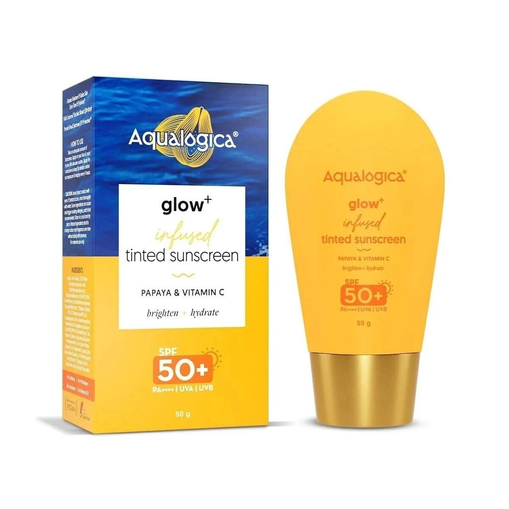 Aqualogica Glow+ Infused Tinted Sunscreen For All Skin Types Spf 50+ Pa++++ 50gm