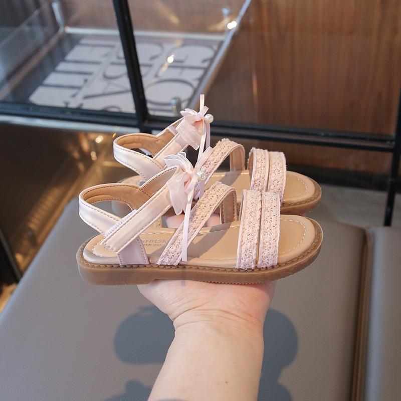 Girls’ Sandals, Summer New Arrival, Soft-Soled Children’s Princess Shoes, Korean Style Bowknot, Open-Toe Kids’ Beach Shoes