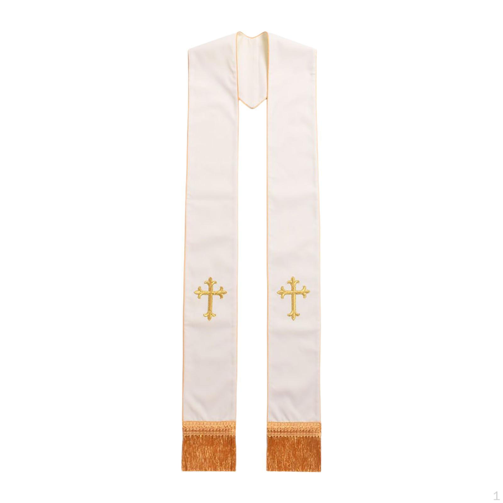 

Clergy Mass Stole for Men Women,Officiant Wedding,Graduation белый