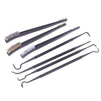 7-teiliges Outdoor-Gewehrreinigungsset / 3 Stück Bürsten / 4 Stück Haken Auto Teile Bürste Mechanische Bürste Camping Zubehör Reinigungs Werkzeug
