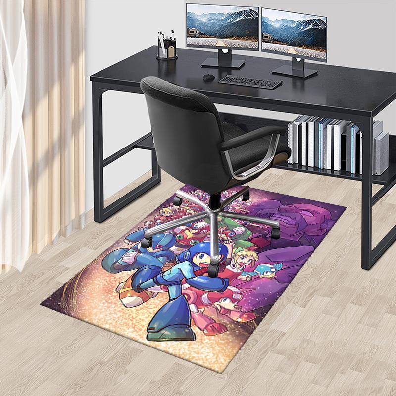 

1pc Mega Man Anime Cartoon Design Office Chair Mat Non-Slip Carpet for Home Decor, Gaming Room, Seasonal Gift.Y075 60cm by 90cm