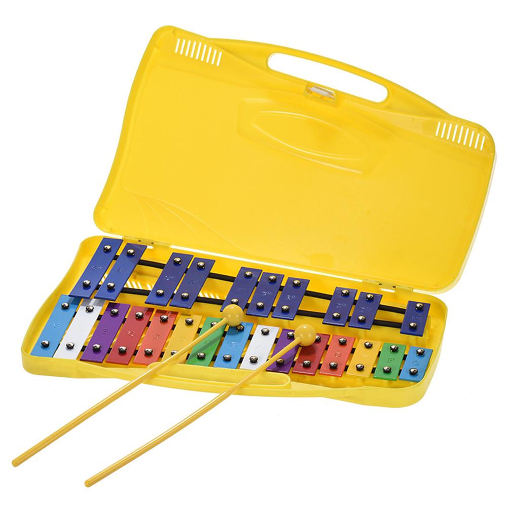 Colorful 25 Notes Glockenspiel Xylophone Percussion Rhythm Musical Educational Teaching Instrument Toy with 2 Mallets
