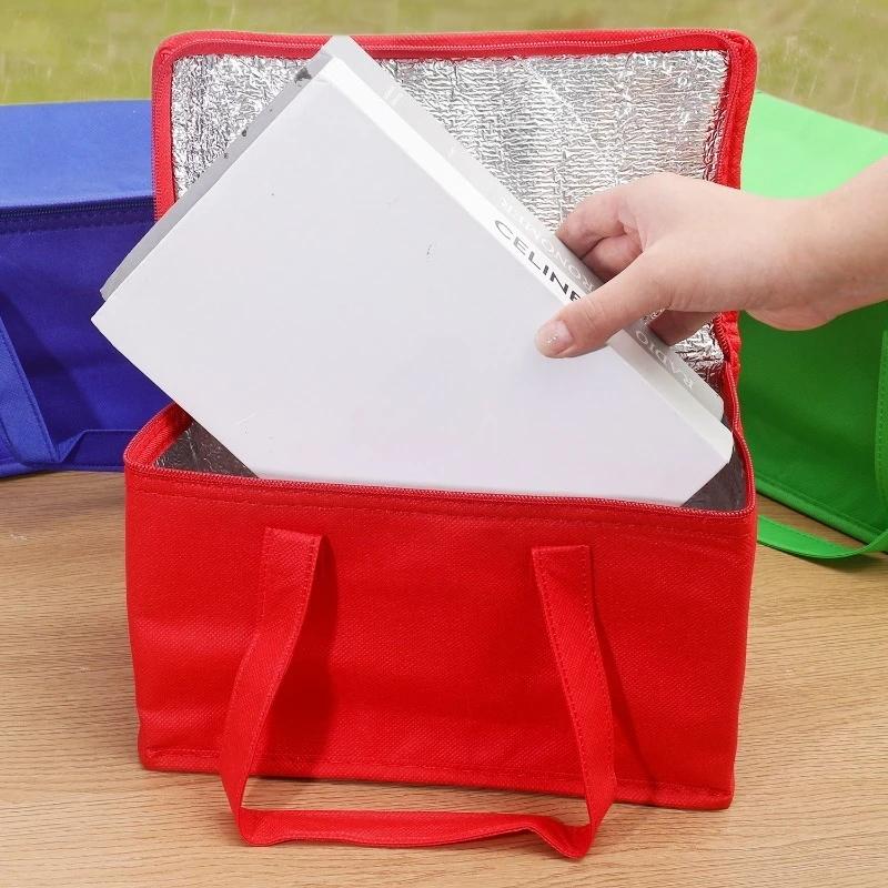 Insulated Thermal Bag Drink Storage Cooler Bags Outdoor Lunch Box Container Zipper Food Picnic Pouch Waterproof Delivery Bags