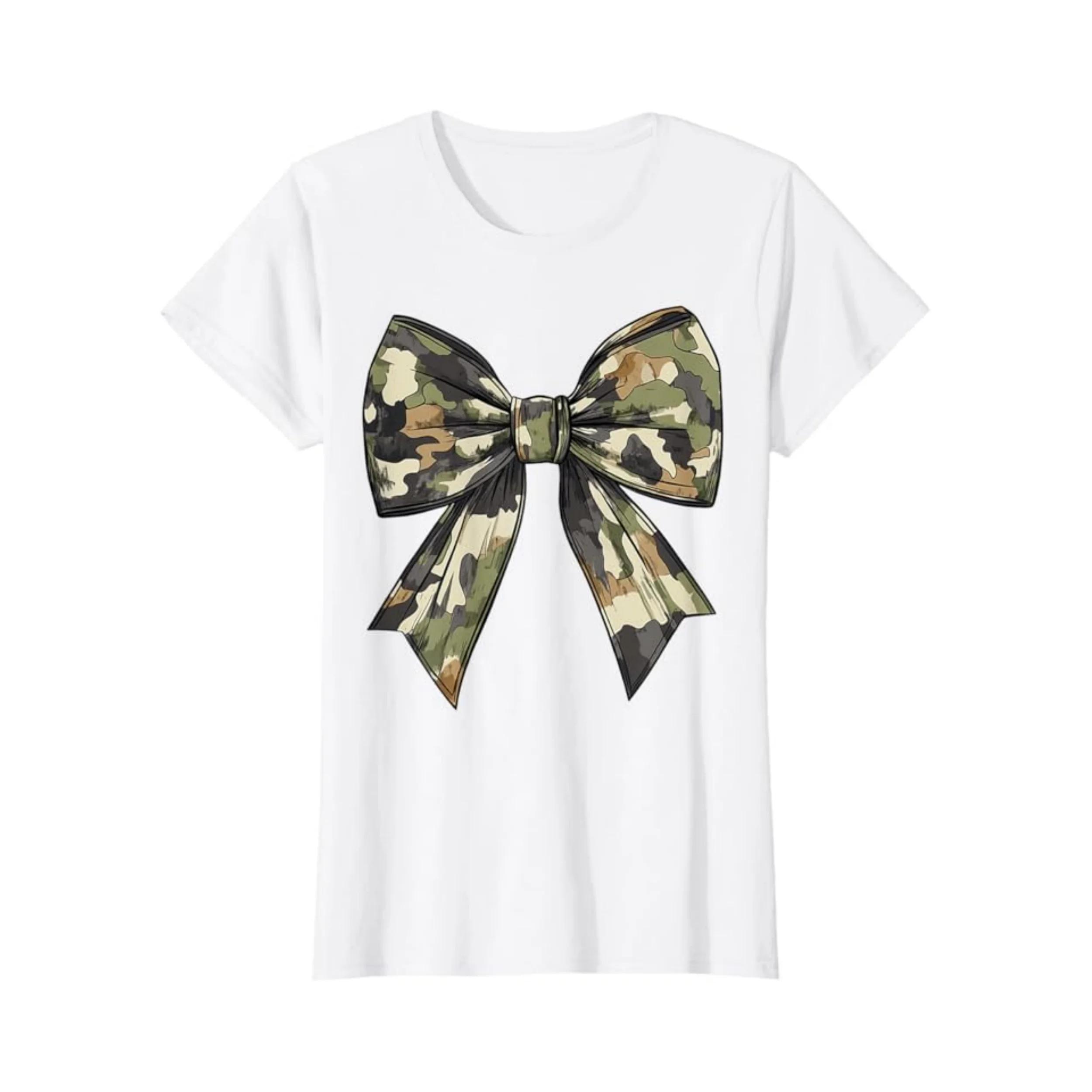 

Camo old camouflage bow camouflage elegant bow hunting womens Tshirt new Tshirt short sleeved autumn T-shirt 01232 S