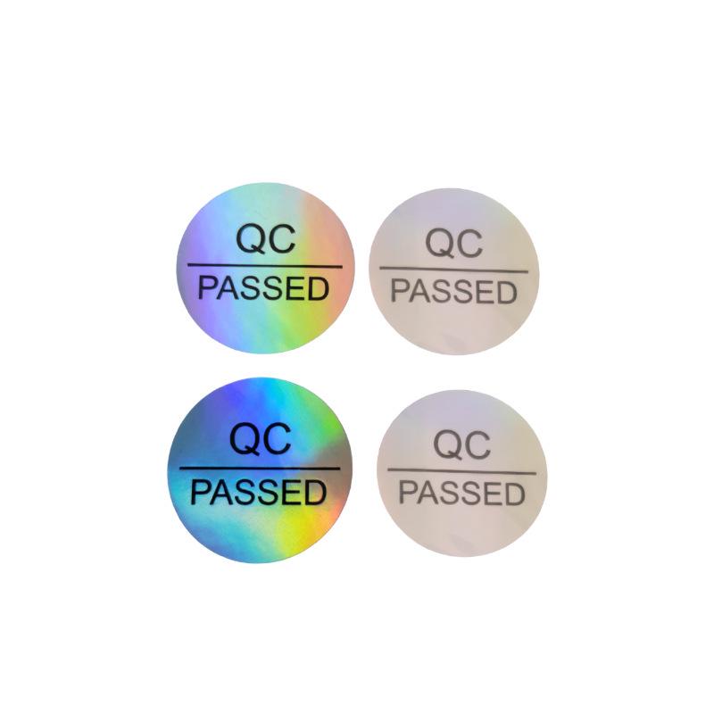 Bright Silver Self-Adhesive Laser Anti-Counterfeit QC Label Sticker