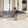 VidaXL Garden Furniture Set with Cushions 12 Pcs Beige Braided Resin 3218629