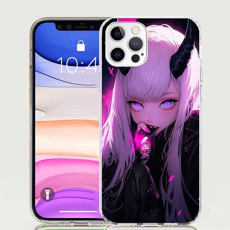 Cartoon Cool Demon Girl Phone Case For iPhone 17 Air 16 15 Plus 11 14 Pro Max 13 Mini 12 7 8 + SE Pattern Art Customized Cover 1