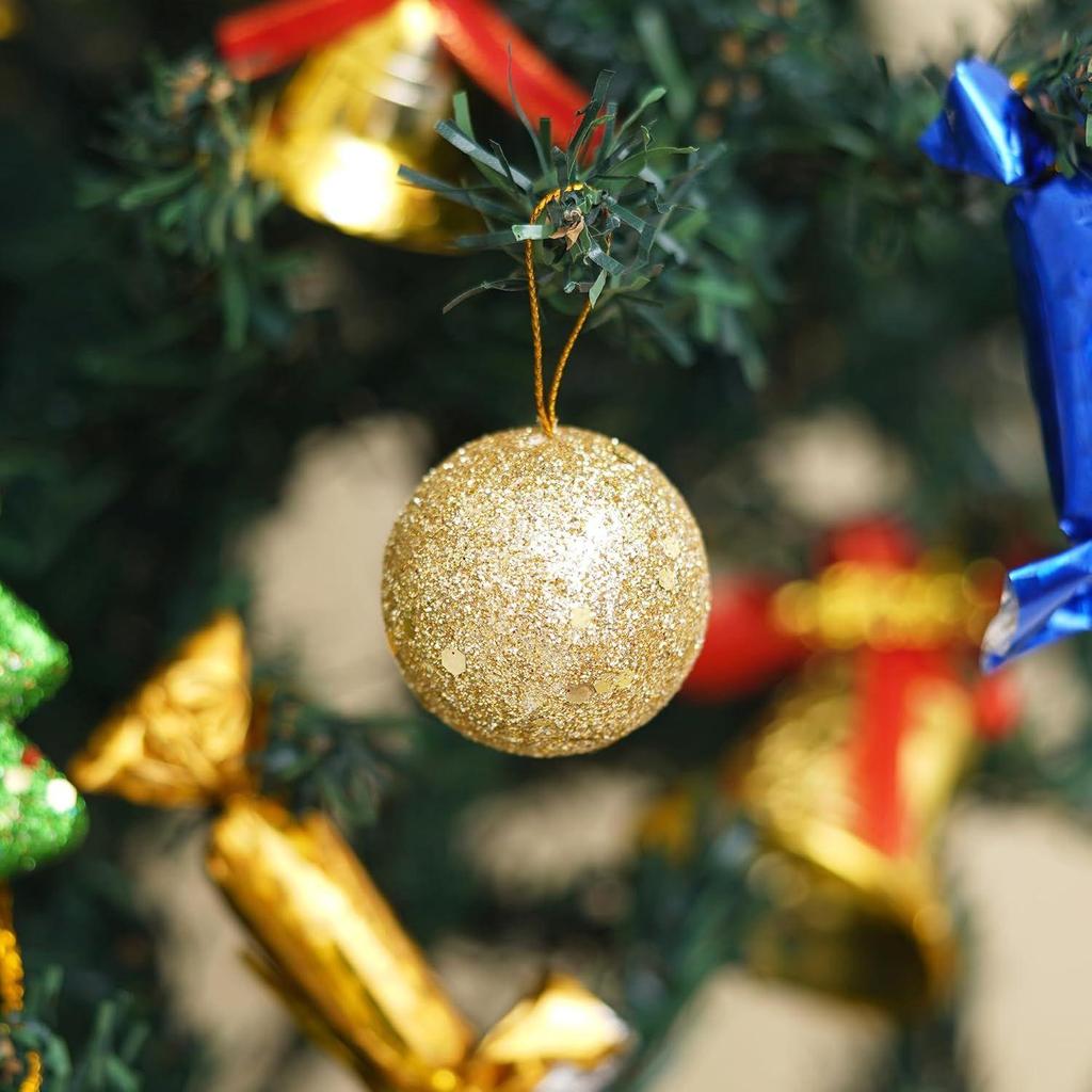 Golden Christmas Tree Decoration Items Gifts Drums Balls (Pack of 10) Xmas Hanging Ornaments Props | Christmas Decorations