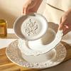 Pure White Relief Flowers Dining Plate Retro French Style Ceramic Plates Light Luxury Household Salads Desserts Plate Tableware