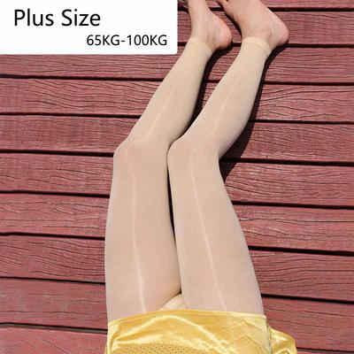 Damen Übergröße Fußlose Strumpfhose Einfarbig Schlankmachende Strumpfhose Sexy Ölglänzend Elastische Bleistifthose Glatte Transparente Leggings Strümpfe