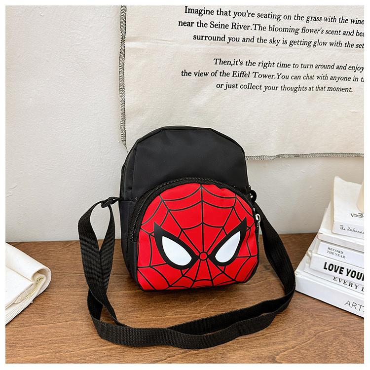 Adorable Canvas Children's Shoulder Bag With Cute Animal Cartoon Spiderman Design