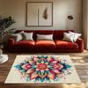 Boho Flower Carpet Washable Non Slip Floor Mat Persian Area Rug Modern Abstract Home Decor Living Room Bedroom Dorm Rug Gift
