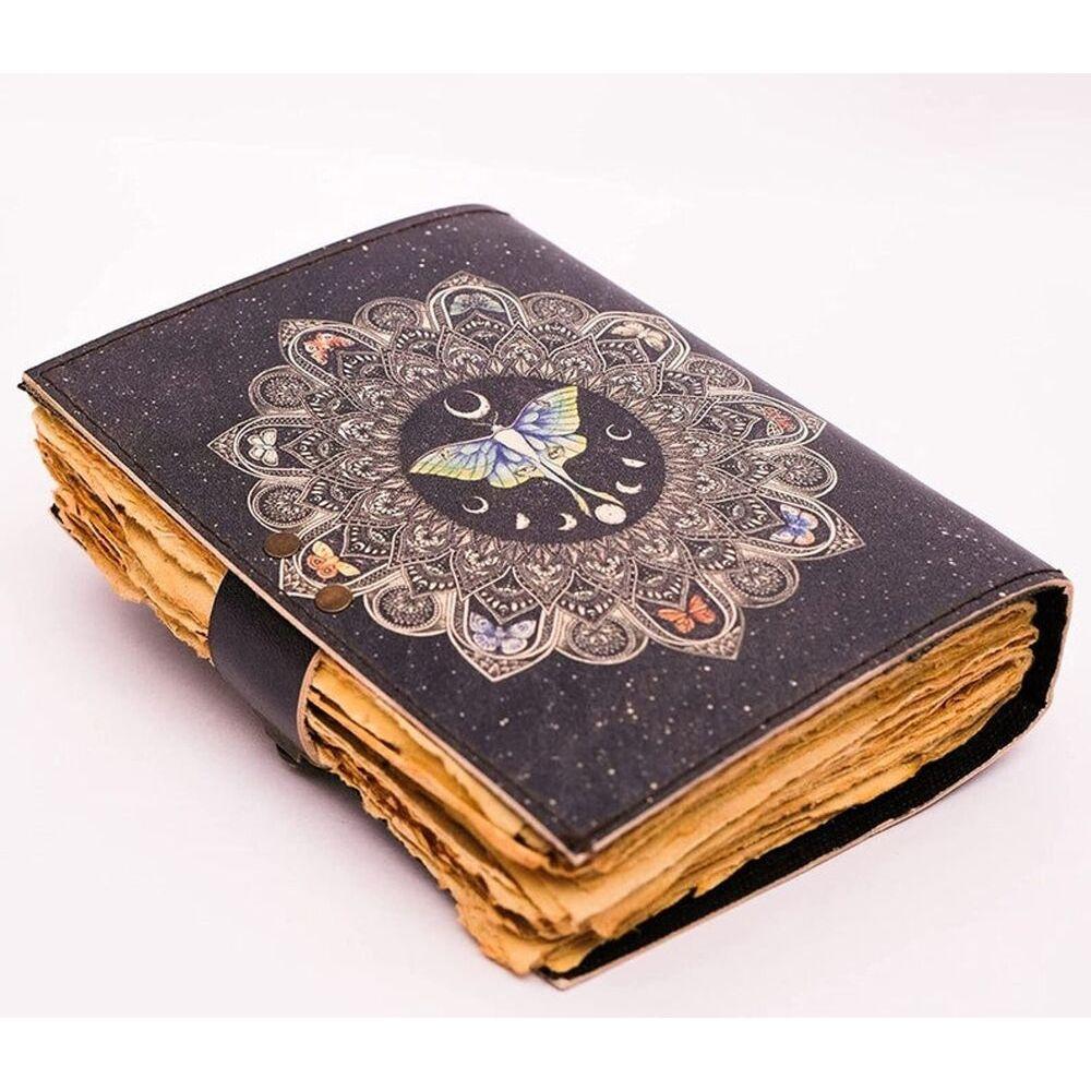 Schmetterling Druck leere Zauberbuch Vintage Journal W Verschluss Luna Motten Morpho