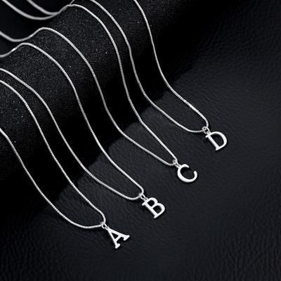 Stainless Steel A-Z English Letter Necklace - Women's Non-Fading Clavicle Chain
