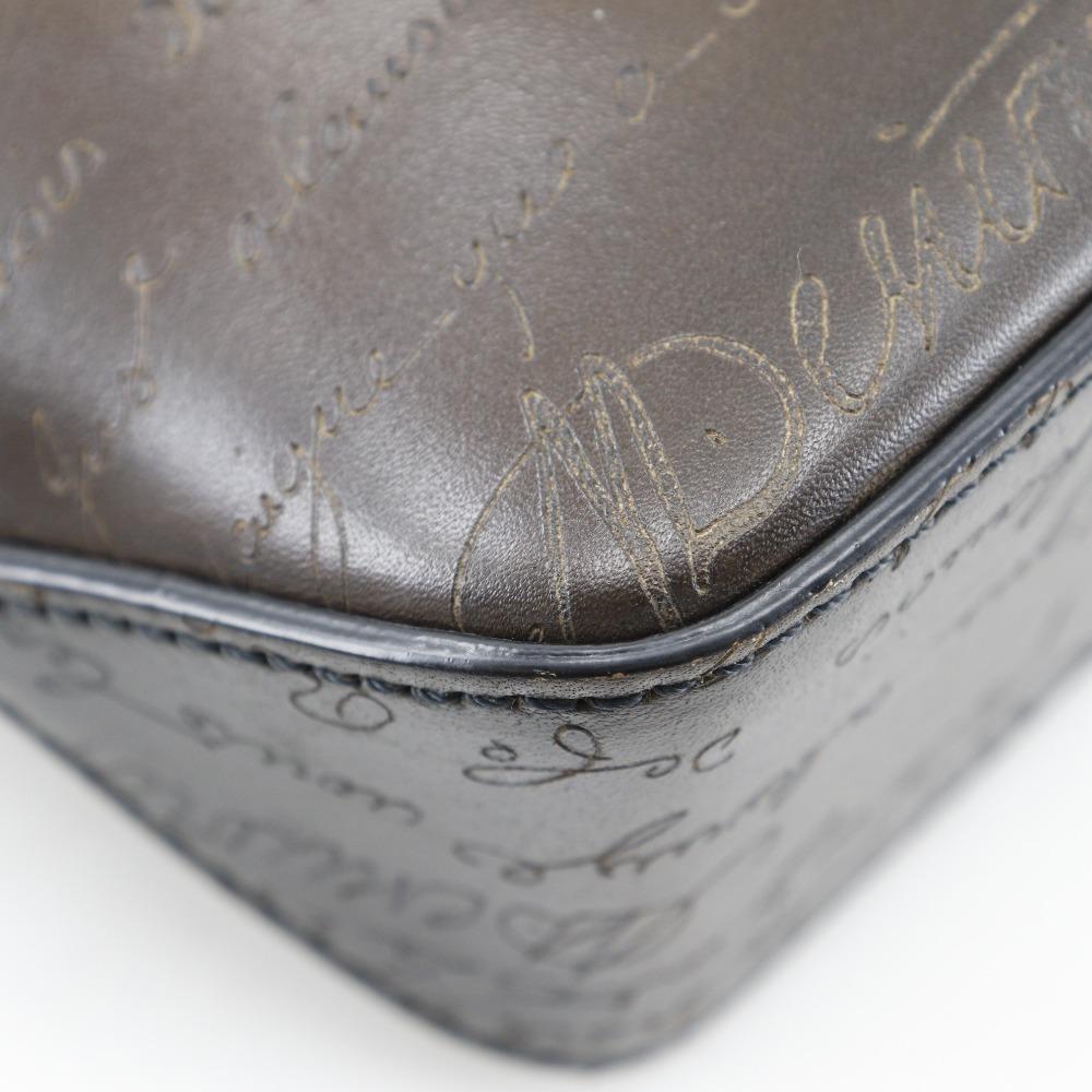 Berluti Tujour Gulliver Handbag Scrit Calligraphy 2WAYShoulder Brown leather mens Used