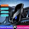Wireless Car Phone Holder Stand 15W Fast Charge Touch Control Air Vent Phone Bracket Tempered Glass Panel for iPhone Android
