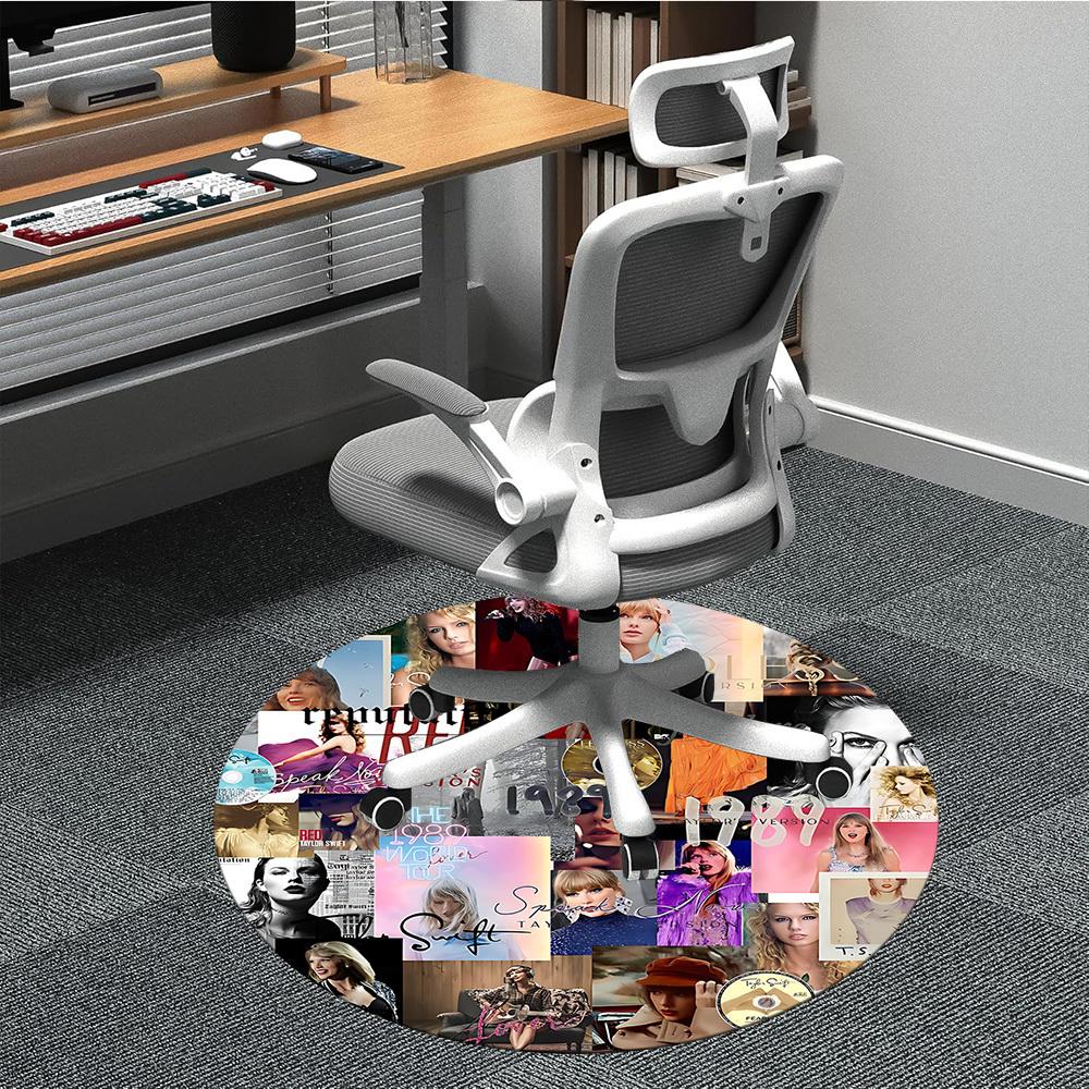

Taylor Swift Office Round Area Rug, Indoor Mat Suitable For Office, Under Office Chairs Bedroom Living Room Home Decor, Room Deco174 80cm by 80cm