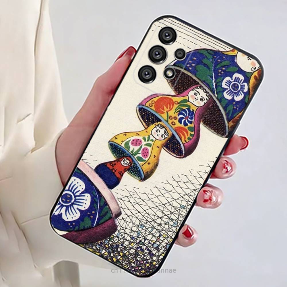 Cute Cool Russian Art Matryoshka Phone Case For Samsung Galaxy A54,34,24,73,53,52,52S,04S,04E,A72 Cover