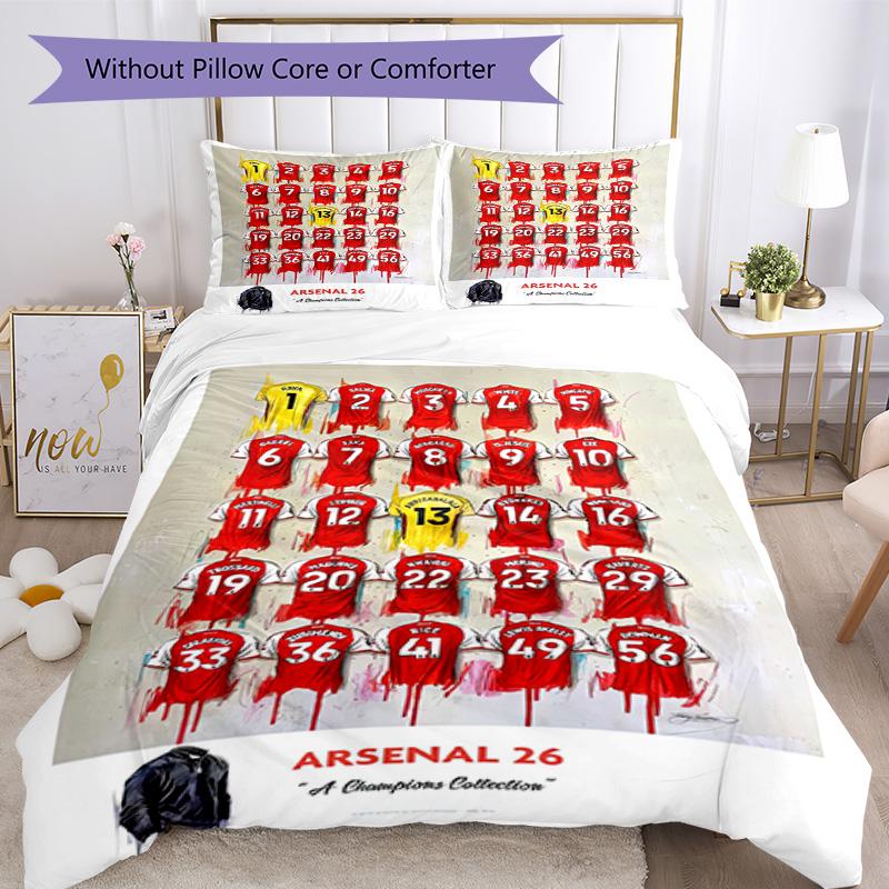Arsenal Bedding Set Breathable Duvet Cover with Pillowcases Decorative Bed Linen for Bedroom Home Decoration Birthday Gift
