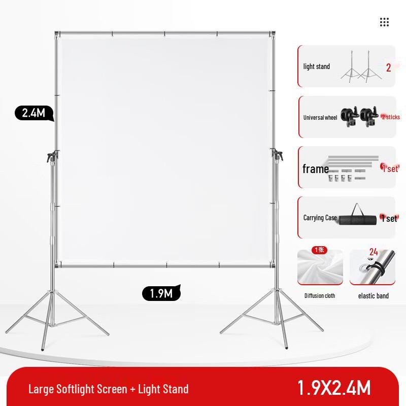 Professional Photography Butterfly Diffuser Kit with Stands 2.8m Stands x2
