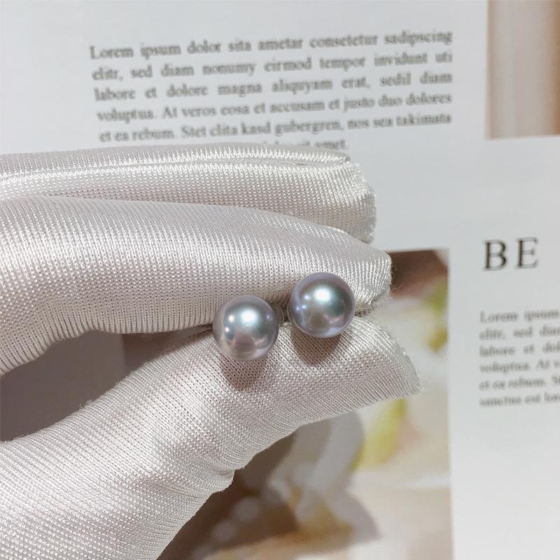 Orecchini a lobo eleganti con piccole perle d'acqua dolce naturali bianche ad alta luminosità per donna in argento sterling S925 Ipoallergenici