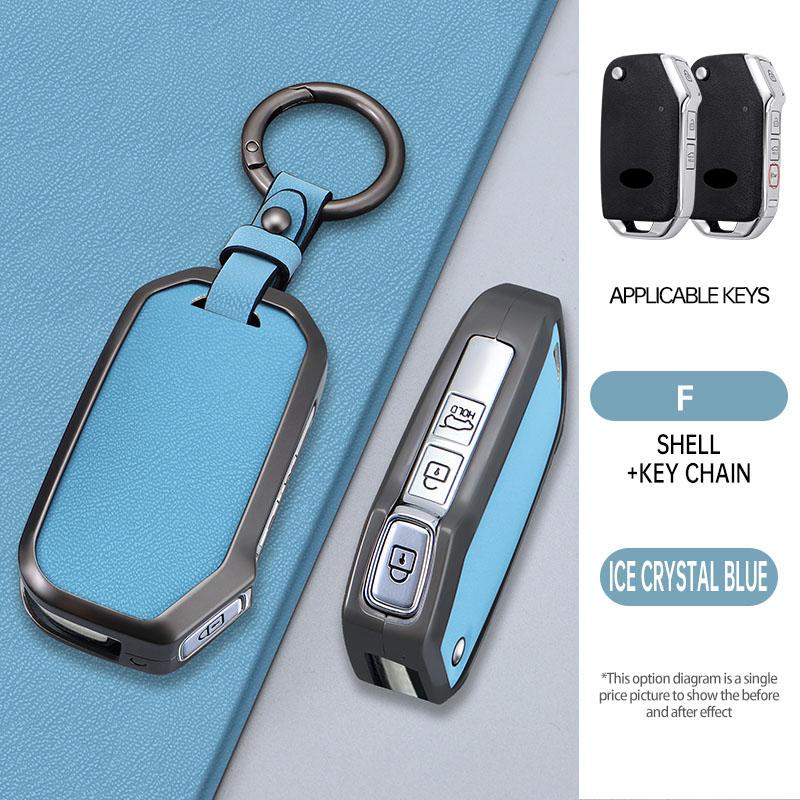 Zinc Alloy Leather Car Key Case Fob Cover For KIA Sportage R Stinger GT Sorento Ceed CD Cerato Forte SELTOS 2019 Accessories