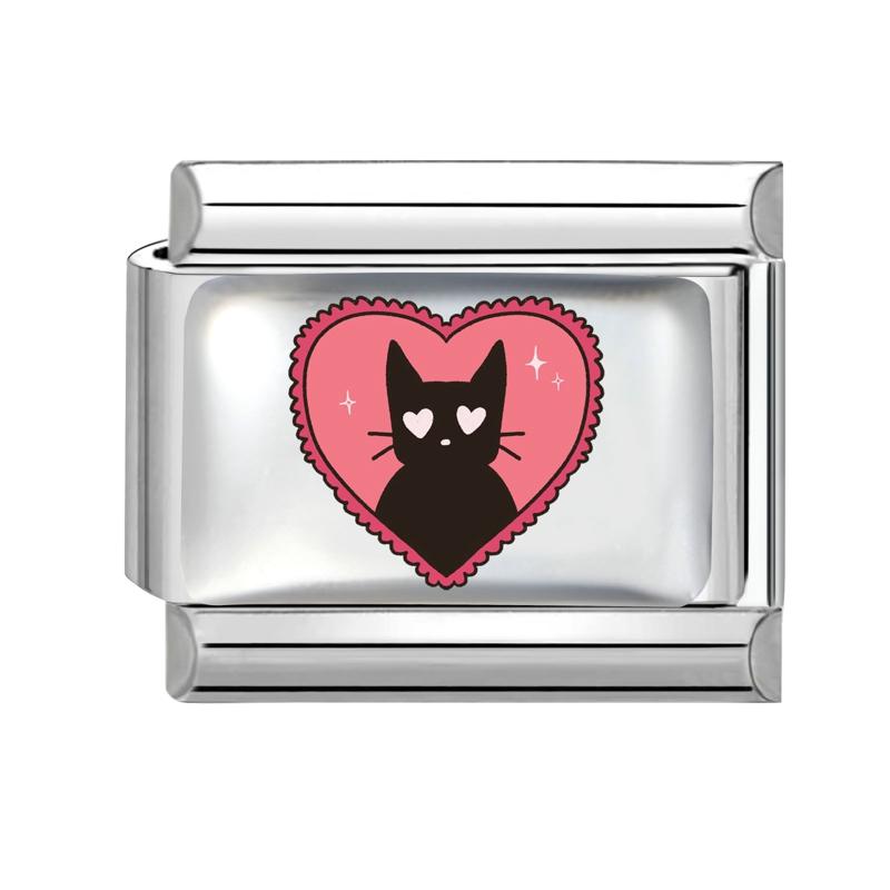 Y2K Funny Animals Cat Dog Flower Heart Italian Charm Fit 9mm Stainless Steel Personalized DIY Bracelet Fashion Jewelry Wholesale