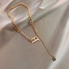 Titanium Steel B Letter Necklace Design Sense Non-Fading Metal Wind Stainless Steel Sweater Chain Hip Hop Cold Wind Collarbone Chain