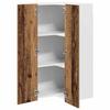 Hanging Corner Cabinet Vintage Wood & White 57 X 57 X 100 Cm Engineered Wood