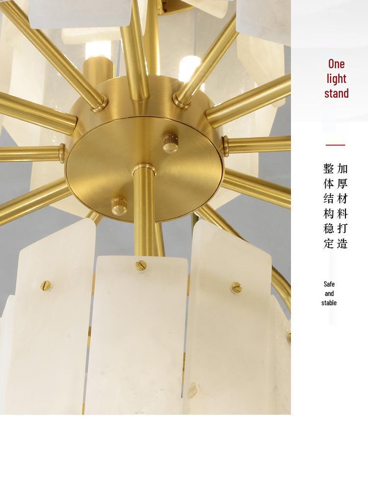 All-Copper Marble Downlight: Modern Minimalist Pendant for Living Room, Bedroom, Dining, or Bar.