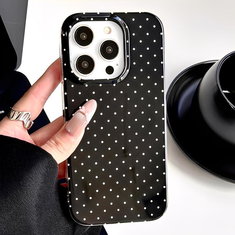 Modische Niedliche Kreis Punkt Hülle Für iPhone 16 17 Pro Max 15 14 13 Polka Dots IMD TPU Magnetische Rückabdeckung Für Magsafe