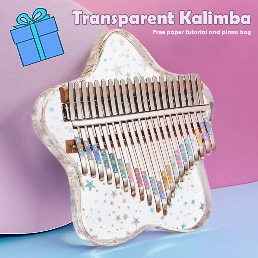 21/17 Keys Portable Finger PianoCrystal Clear Kalimba For Beginners Kids Adults, 17 Key Thumb Piano Musical Gift
