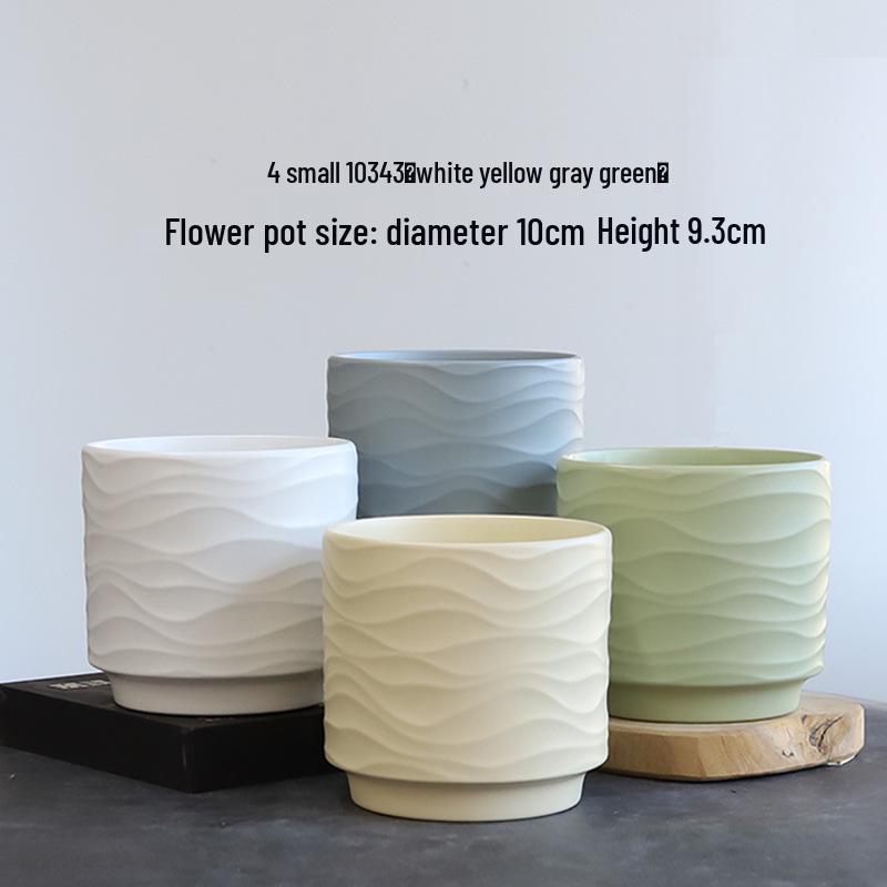 Nordic Minimalist Ceramic Flower Pot with Tray for Phalaenopsis, Orchid, and Succulent Plants