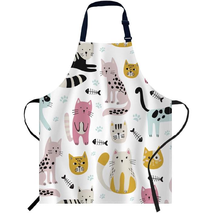 oFloral Happy Birthday with Balloons Apron Unisex Adjustable Bib Apron Cooking Kitchen Chef Women Men Aprons for Home Kitchen, Restaurant,Coffee