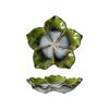 Flower Ceramic Catchall Tray, Trinket Jewelry Plate Dish for Rings Glasses and Small Essential with Glazed Finish