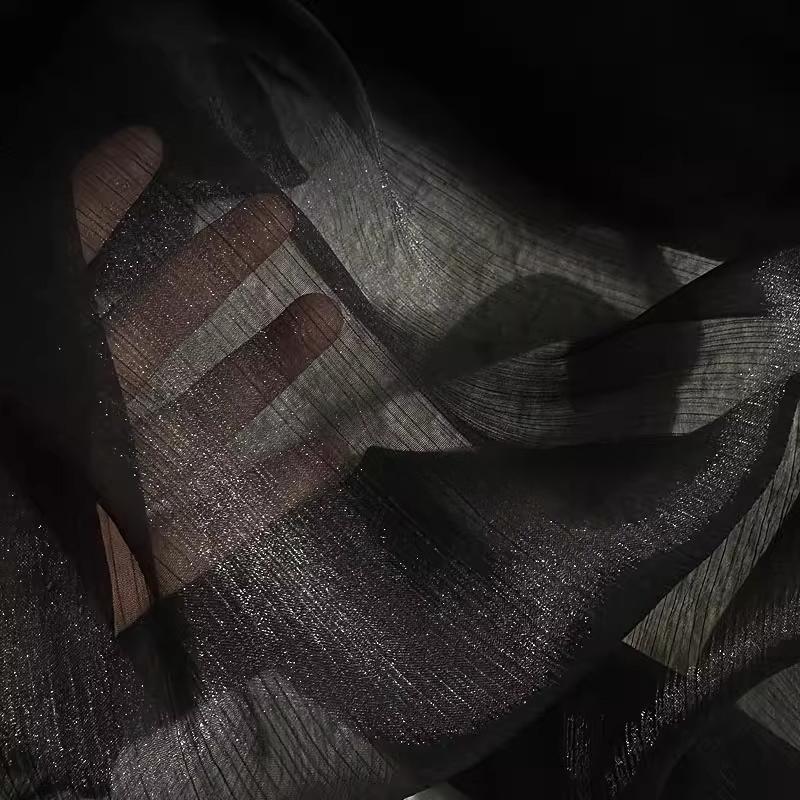 Flowing Ripple Wrinkle Sparkling Mesh Cloth Striped Wedding Decoration Cloth DIY Sewing Clothing Designer Breathable Fabrics