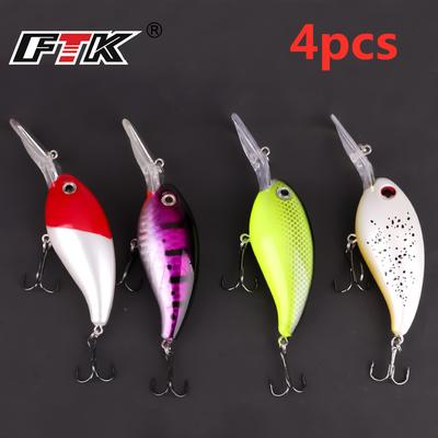 FTK 4 Pcs Fishing Lure Set - for Bass, Trout