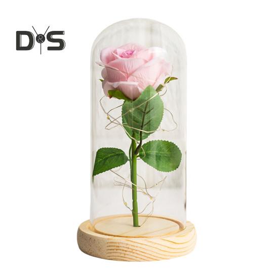 Artificial Rose Flowers Eternal Rose with LED Light Realistic Looking Battery Powered Simulation Rose Flower Holiday Gifts