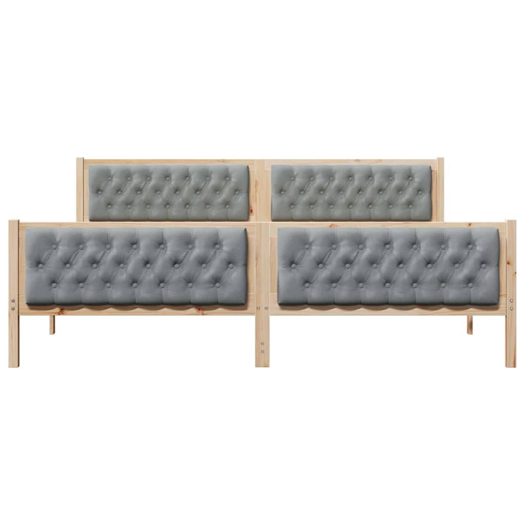 Bed Frame Light Grey 200 X 200 Cm Solid Pine Wood