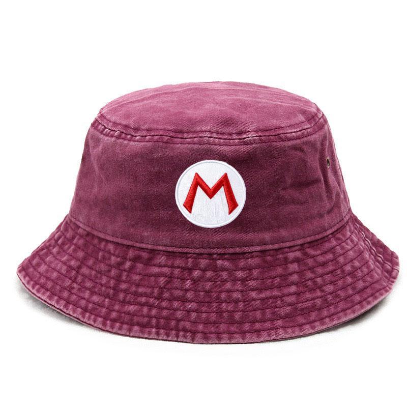 

2025 Retro Cotton Washed Bucket Hat Vintage Fishing Hat for Men Women Sun Protection Outdoor Nostalgic Gaming Cap 8-Bit Style розы красного