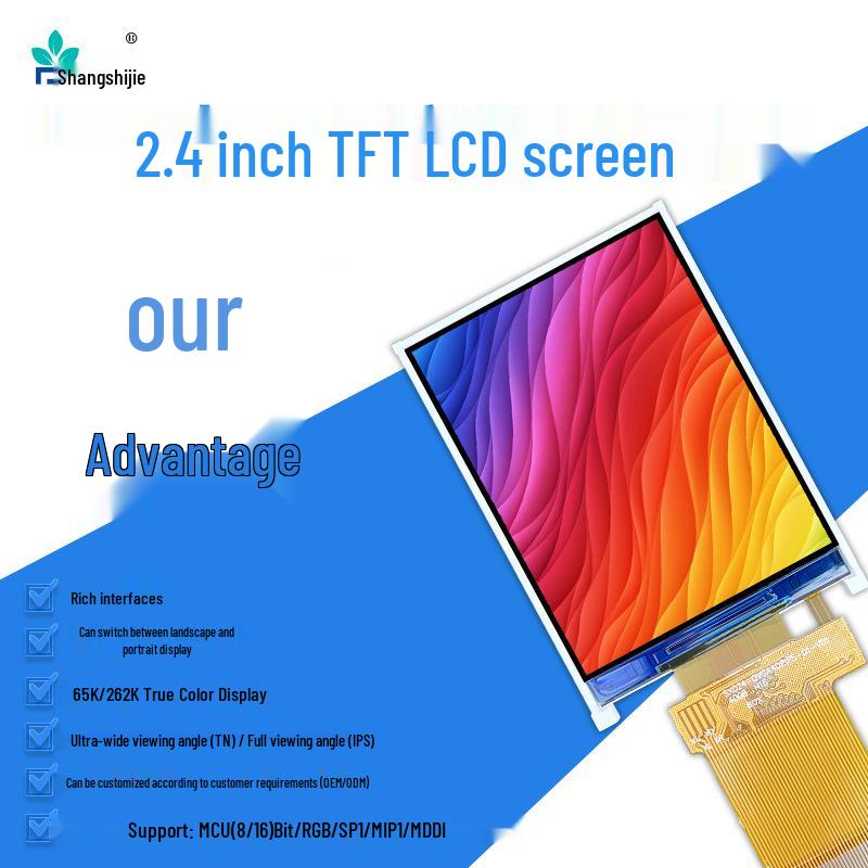 Brand New 2.4-Inch IPS LCD Display with 40-Pin Connector, High Brightness, Full Viewing Angle, Technical Guidance Included.