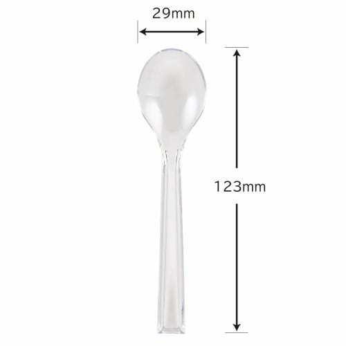 Shimojima Heiko Spoons, Plastic, Clear, 12.3cm, Individually Wrapped, 100 Spoons, 004513005