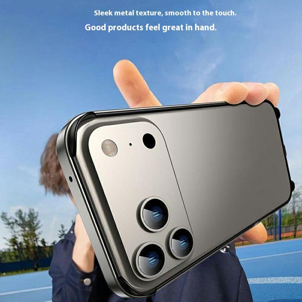 For iPhone 17 Pro Max Case Hollow Heat Dissipation Silicone Metal Bumper Phone Cover